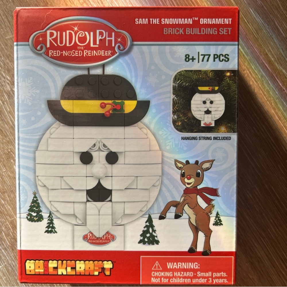 Sam the Snowman Brick Building Set. Ornament, 77pcs. BrickCraft